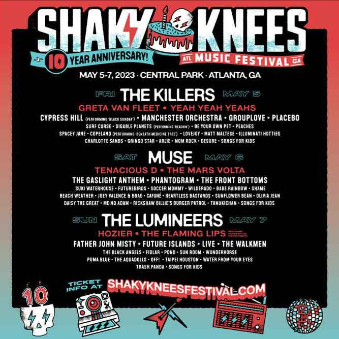The Killers, The Lumineers и Muse возглавили состав Shaky Knees